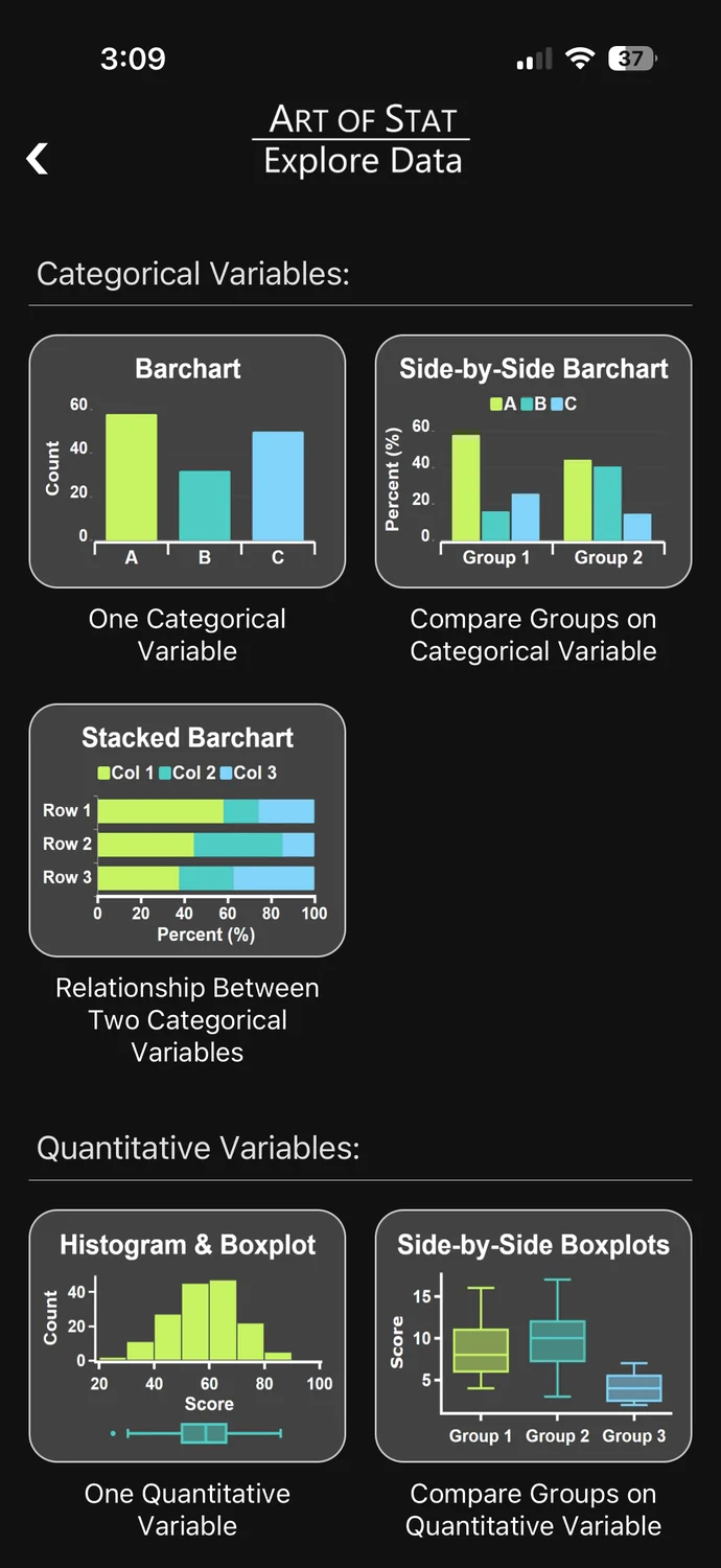 Art of Stat app: Explore Data