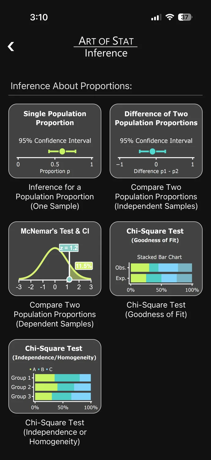 Art of Stat app: Inference